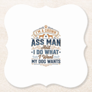 Dessous-de-verre En Papier Citation drôle de propriétaire de chien Design vec