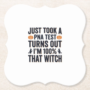 Dessous-de-verre En Papier Citation drôle de sorcière pour Halloween Vector D