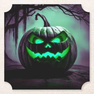 Dessous-de-verre En Papier Citrouille déplaisant d'Halloween en Dessous de ve