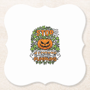 Dessous-de-verre En Papier Citrouilles Arrêtez de Regarder Halloween Fantômes