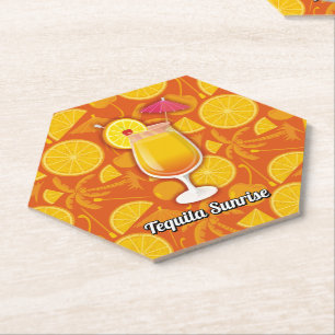 Dessous-de-verre En Papier Cocktail Tequila Sunrise