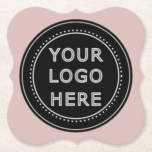 Dessous-de-verre En Papier Code QR noir élégant et élégant