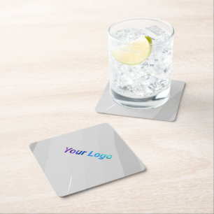 Dessous-de-verre En Papier Code QR personnalisé simple ajouter votre nom logo