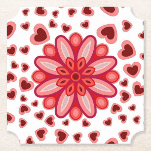 DESSOUS-DE-VERRE EN PAPIER COEUR AMOUR PETITE AMIE FEMME ANNIVERSAIRE DON PAR
