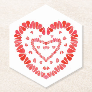 Dessous-de-verre En Papier COEURS SUCRÉS Dessous de verre en papier en forme