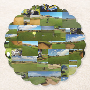 Dessous-de-verre En Papier Collage photo de golf, sous-verres de fête en papi