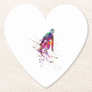 Dessous-de-verre En Papier color d'eau skier