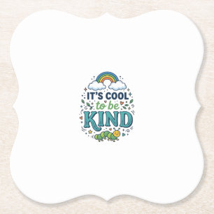 Dessous-de-verre En Papier Conception de chemise de chenille arc-en-ciel Cool