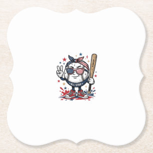 Dessous-de-verre En Papier Conception de chemise de mascotte de baseball patr