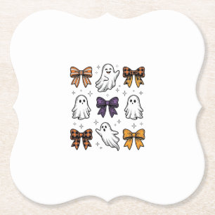 Dessous-de-verre En Papier Conception de chemise fantômes et noeuds Halloween