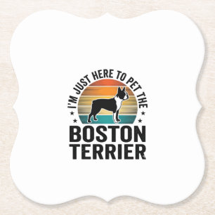 Dessous-de-verre En Papier Conception de chemise pour amateur de chien Boston