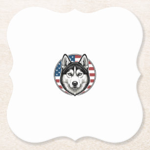 Dessous-de-verre En Papier Conception de chemise vectorielle de chien patriot