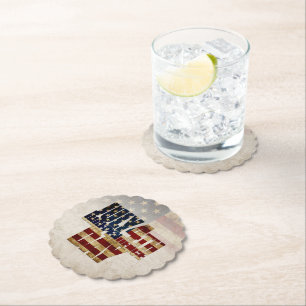 Dessous-de-verre En Papier Conception de drapeau vintage pour la fête de l'in