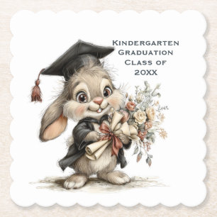 Dessous-de-verre En Papier Conception de lapin de remise de diplômes de mater