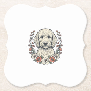 Dessous-de-verre En Papier Conception de T-Shirt de Portrait de Chien Bouclé