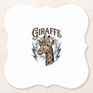 Dessous-de-verre En Papier Conception de T-Shirt Foudre Girafe Gravée Vintage