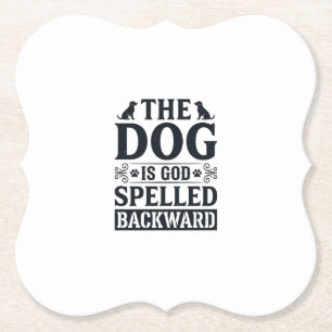 Dessous-de-verre En Papier Conception de t-shirt vintage Dog Is God écrit à l