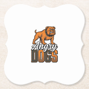 Dessous-de-verre En Papier Conception de typographie Bulldog vintage Angry Do
