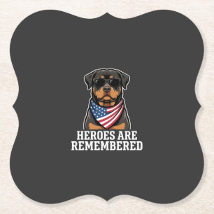 Dessous-de-verre En Papier Conception de vecteur de chien héros Rottweiler pa