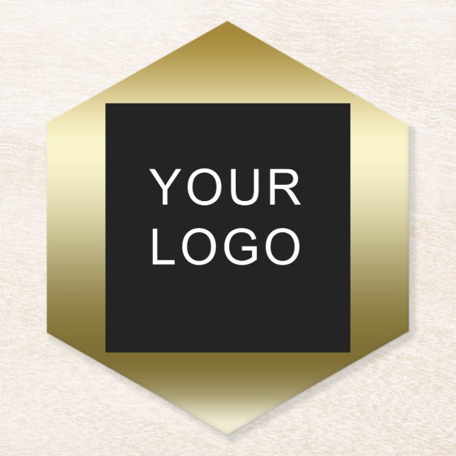 Dessous-de-verre En Papier Conception du logo de Faux Gold Business (Devant)