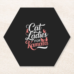 Dessous-de-verre En Papier Conception mignonne - Dames de chat pour Kamala av