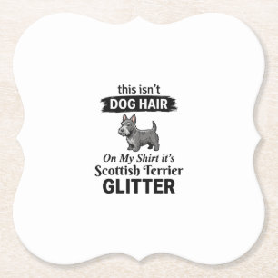 Dessous-de-verre En Papier Conception Scottish Terrier Pailleté Amateur de Ch