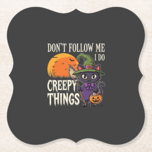 Dessous-de-verre En Papier Conceptions de chat de sorcière d'Halloween de cho