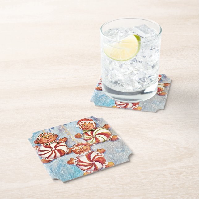 Dessous-de-verre En Papier Cookies de Noël (En situation)