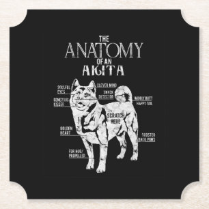 Dessous-de-verre En Papier Cool Akita Anatomy Clos Cadeaux Amoureux de les ch