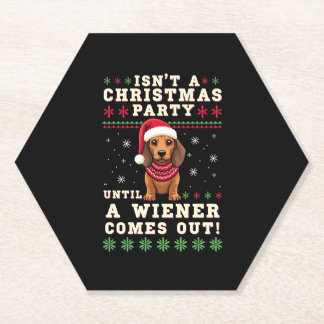 Dessous-de-verre En Papier Cool Funny Wiener Dog Christmas Dachshund Holiday 