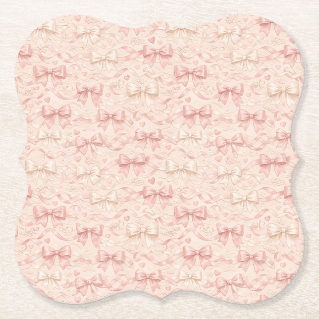 Dessous-de-verre En Papier Coquette Bow Pattern (Devant)