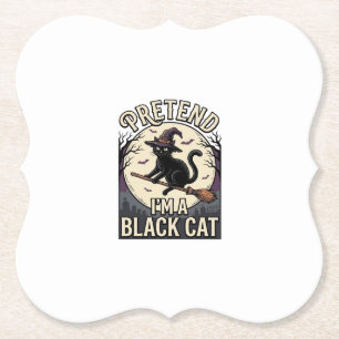 Dessous-de-verre En Papier Costume de Chat Noir Vintage Halloween Sorcière Ch