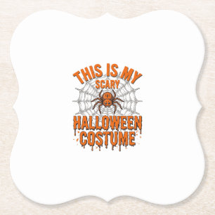 Dessous-de-verre En Papier Costume Halloween effrayant Toile d'araignée Desig