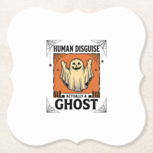 Dessous-de-verre En Papier Costume Humain Fantôme Humour Halloween Vintage_1