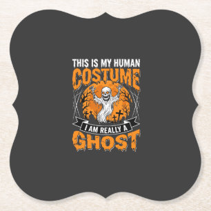 Dessous-de-verre En Papier Costume Humain Halloween Fantôme Squelette Graphiq