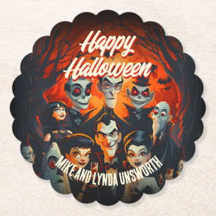 Dessous-de-verre En Papier Costumes et cocktails Vintage Halloween Party