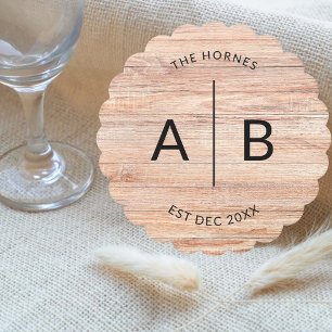 Dessous-de-verre En Papier Couple personnalisé pour la crémaillère de mariage
