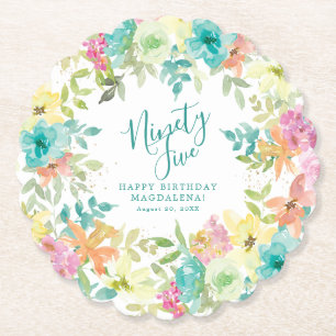 Dessous-de-verre En Papier Coutume Florale Aquarelle d'été pour 95e Anniversa