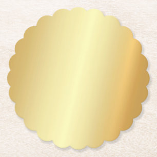 Dessous-de-verre En Papier Coutume Gold Look Blank élégant Modèle moderne
