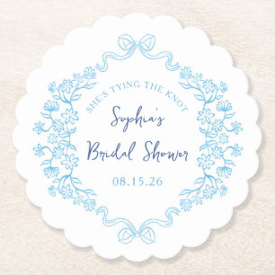 Dessous-de-verre En Papier "Cravate du noeud" quelque chose de bleu Bow Fête 