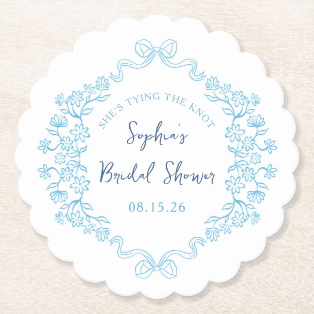 Dessous-de-verre En Papier "Cravate du noeud" quelque chose de bleu Bow Fête  (Devant)