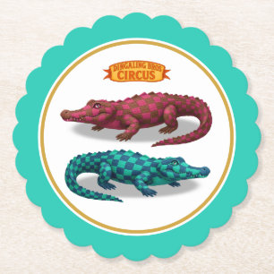 Dessous-de-verre En Papier Crawford, crocodile de cirque peint