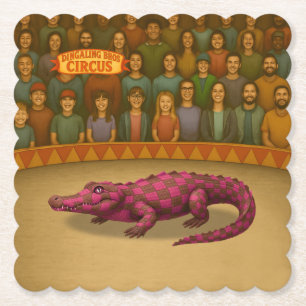 Dessous-de-verre En Papier Crawford, crocodile de cirque peint