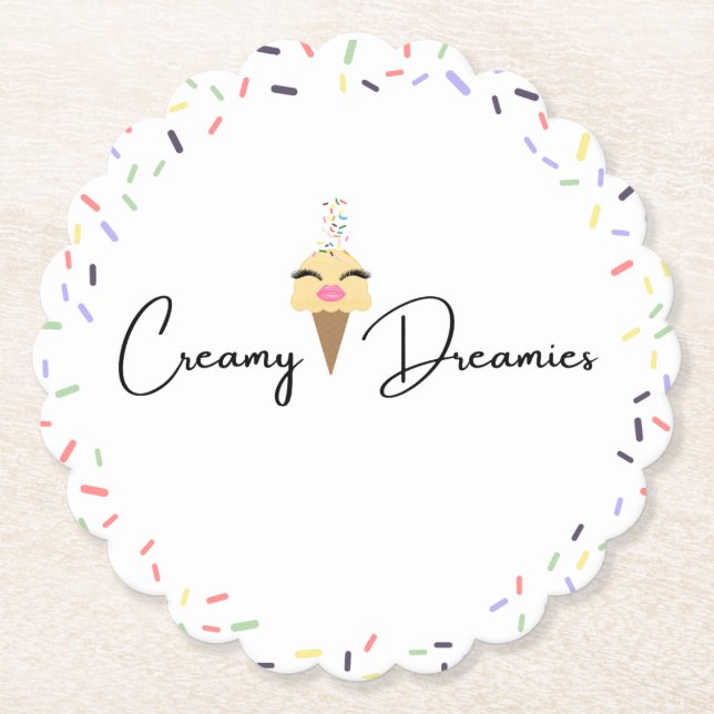 Dessous-de-verre En Papier Creamy Dreamies drink paper Coasters  (Devant)