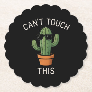 Dessous-de-verre En Papier Création d'humour de cactus "Impossible à toucher"