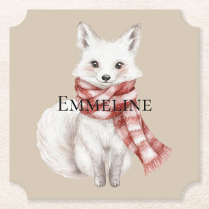 Dessous-de-verre En Papier Crème de Noël Rouge Blanc Peppermenthe Renard et C