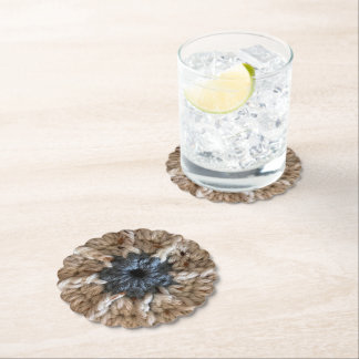 Dessous-de-verre En Papier Crochet de Tricot de la fête du Feu bleu beige