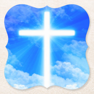 Dessous-de-verre En Papier Croix de lumière Jésus-Christ chrétien personna