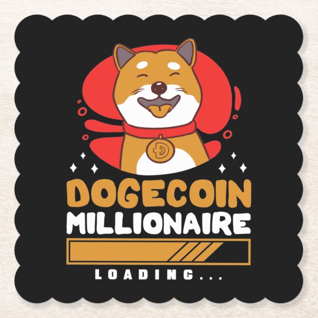 Dessous-de-verre En Papier Crypto DogeCoin Millionaire Chargement (Devant)