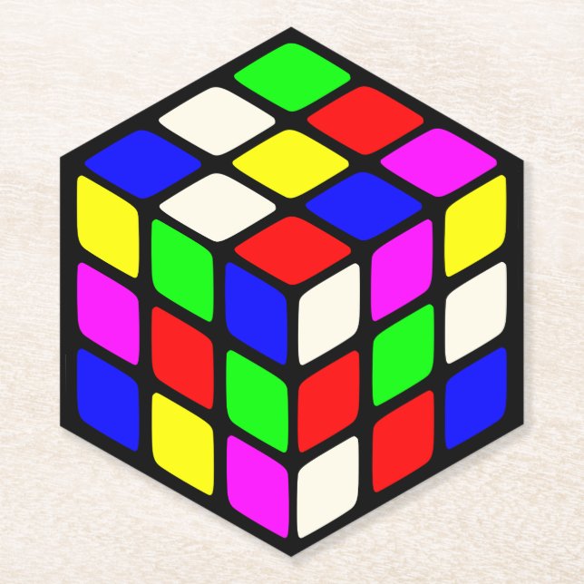 Dessous-de-verre En Papier Cube (Devant)